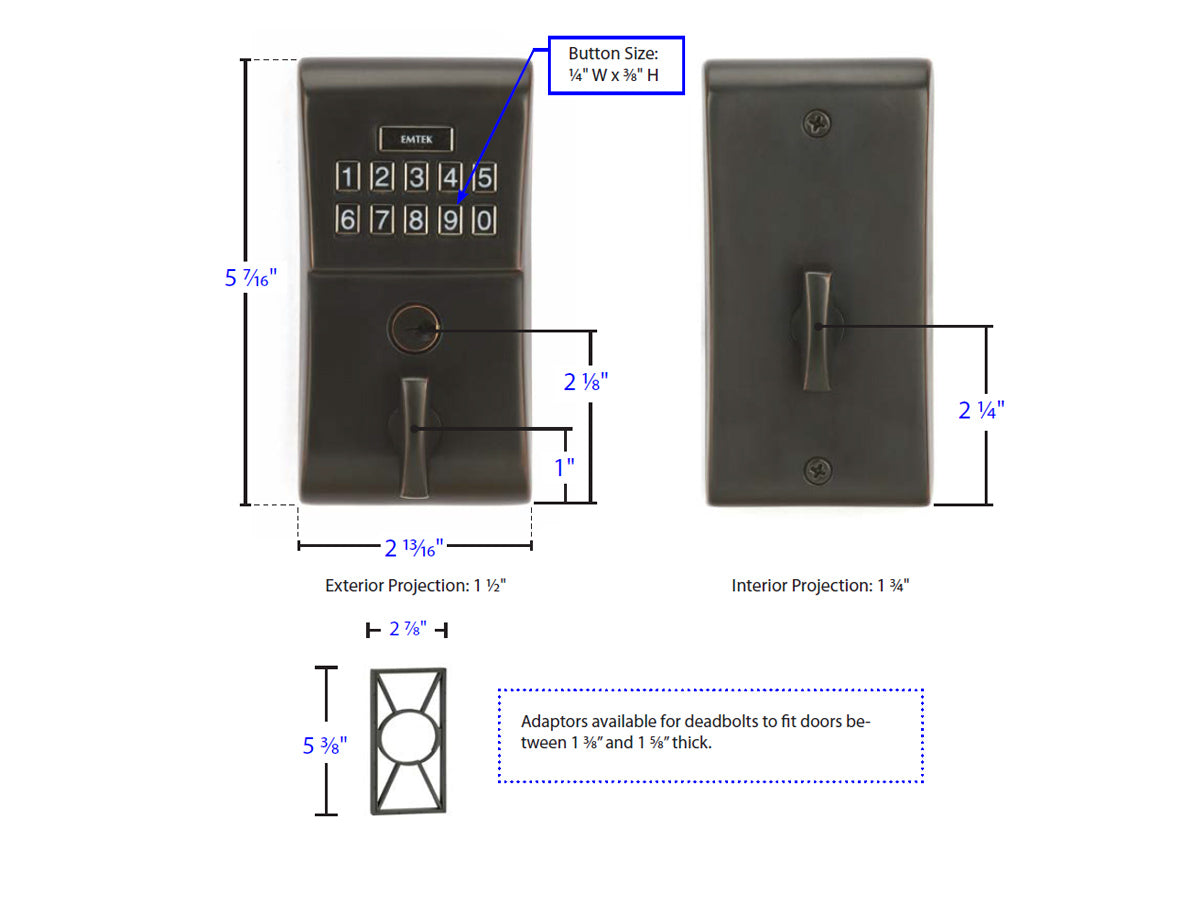 Emtek Modern Brass Keypad Deadbolt
