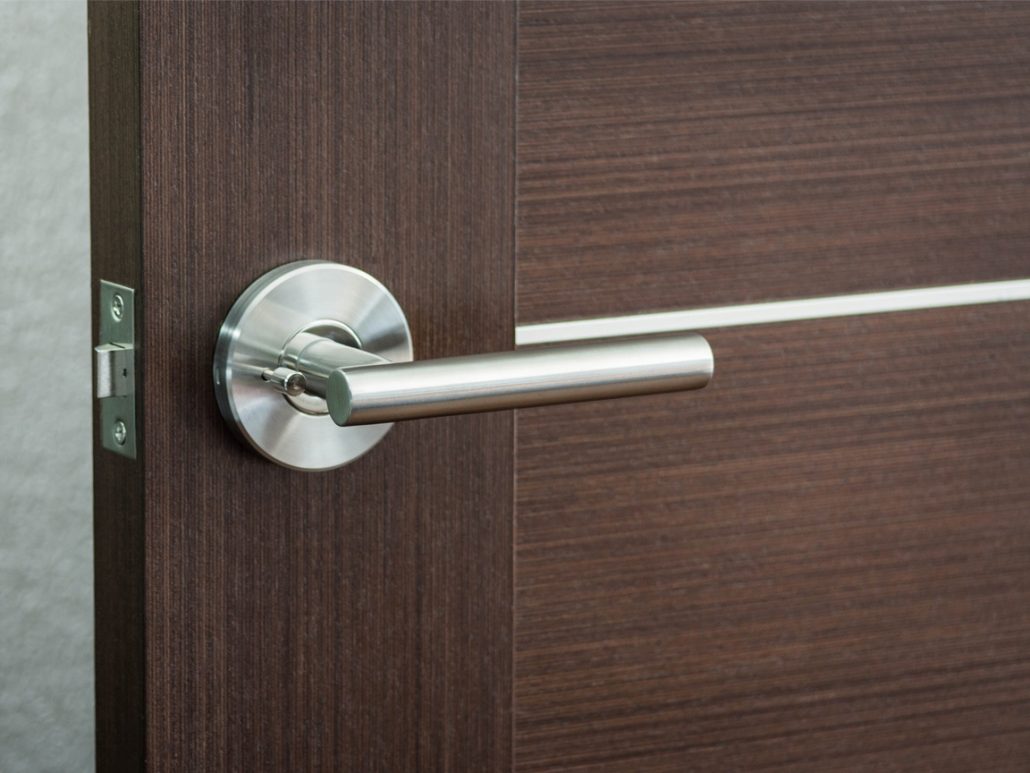 Nova Modernus Interior Door Lever on a Door