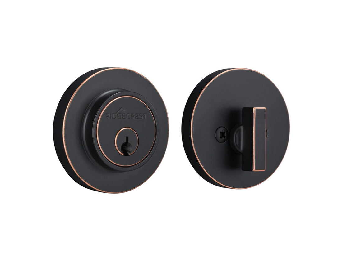 Sure-Loc Mountain Round Deadbolt - Vintage Bronze