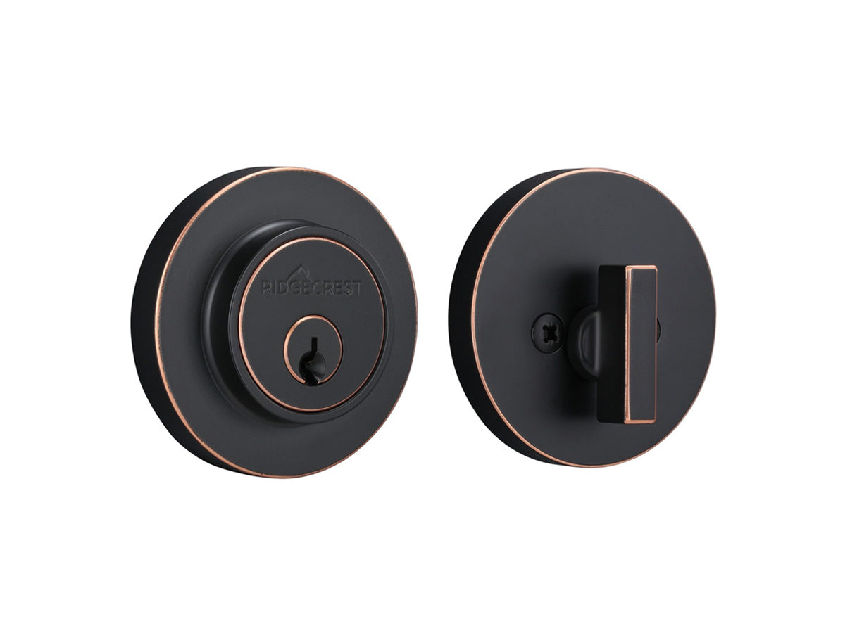 Sure-Loc Mountain Round Deadbolt - Vintage Bronze