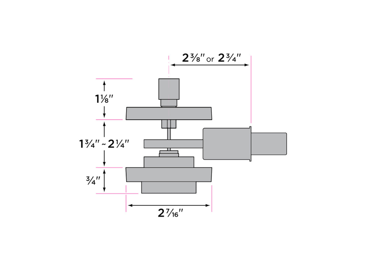 Sure-Loc Mountain Square Deadbolt - Dimensions