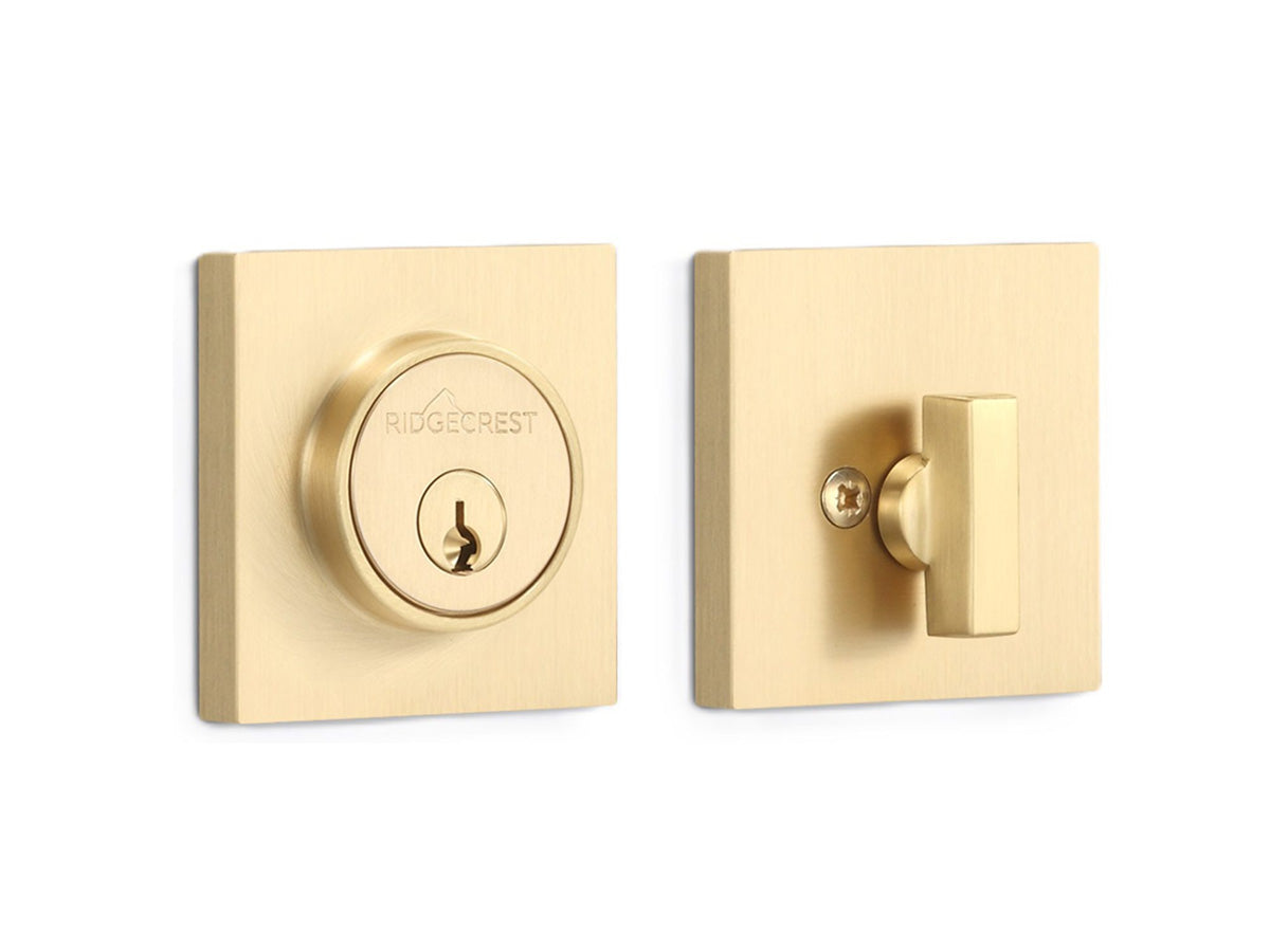 Sure-Loc Mountain Square Deadbolt - Solid Brass