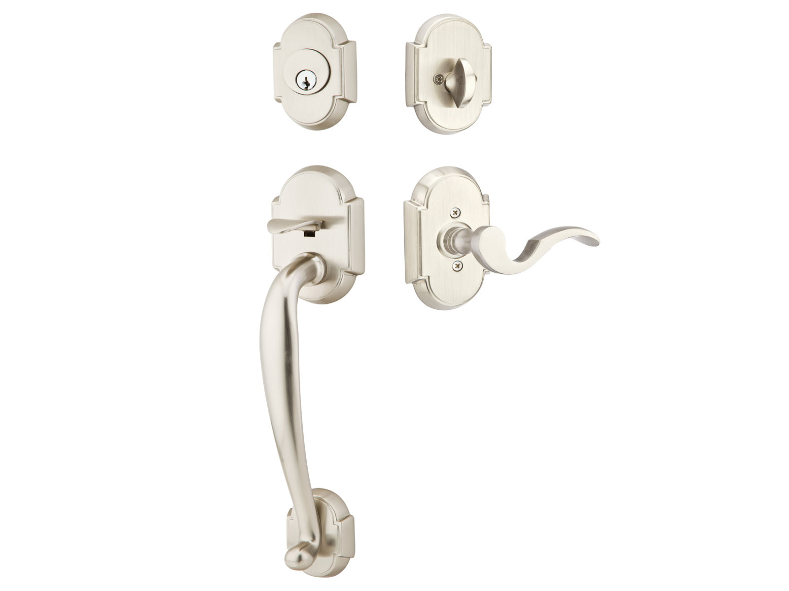 Emtek Nashville Tubular Entry Handleset Satin Nickel US15
