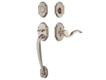 Emtek Nashville Tubular Entry Handleset Pewter US15A