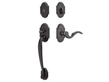 Emtek Nashville Tubular Entry Handleset Flat Black US19