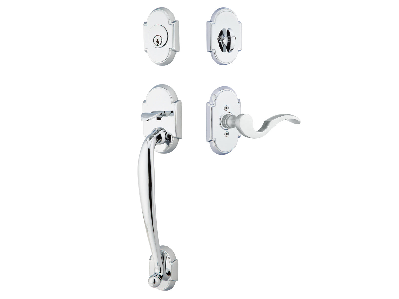 Emtek Nashville Tubular Entry Handleset Polished Chrome US26