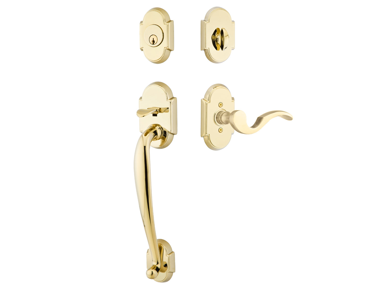 Emtek Nashville Tubular Entry Handleset Polished Brass US3