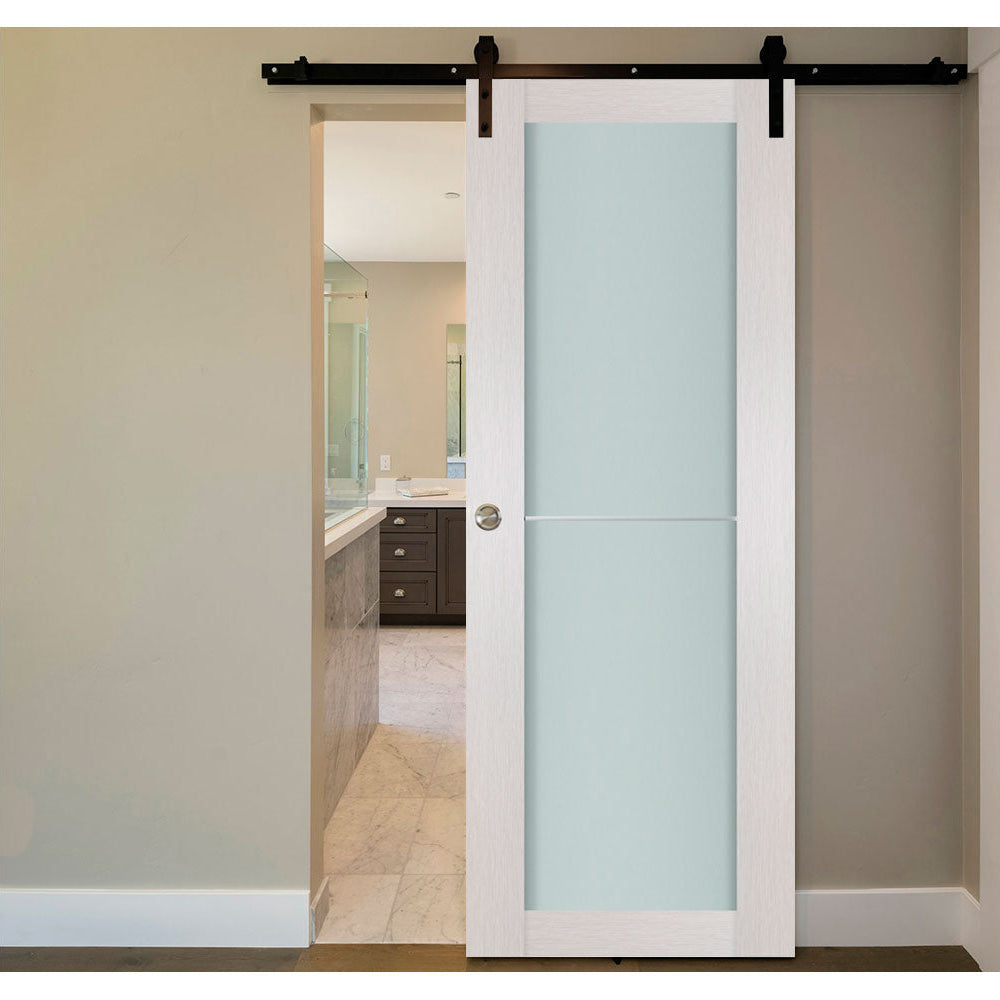 Nova 1 Lite 1H White Wenge Wood Laminated Modern Interior Door - Barn Door