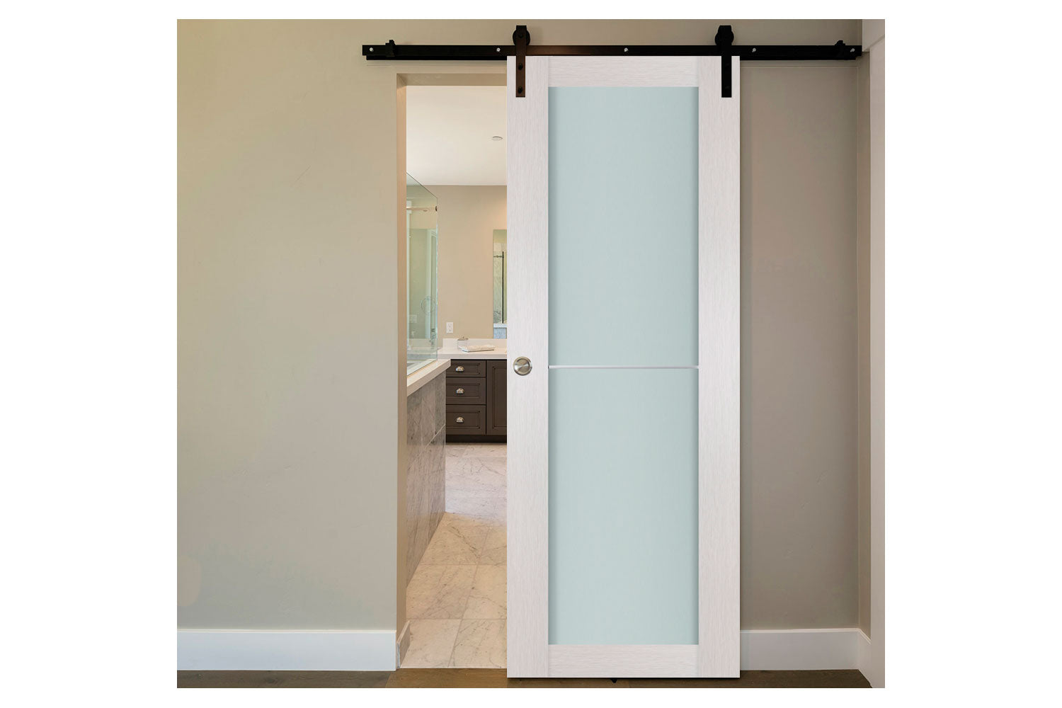 Nova 1 Lite 1H White Wenge Wood Laminated Modern Interior Barn Door