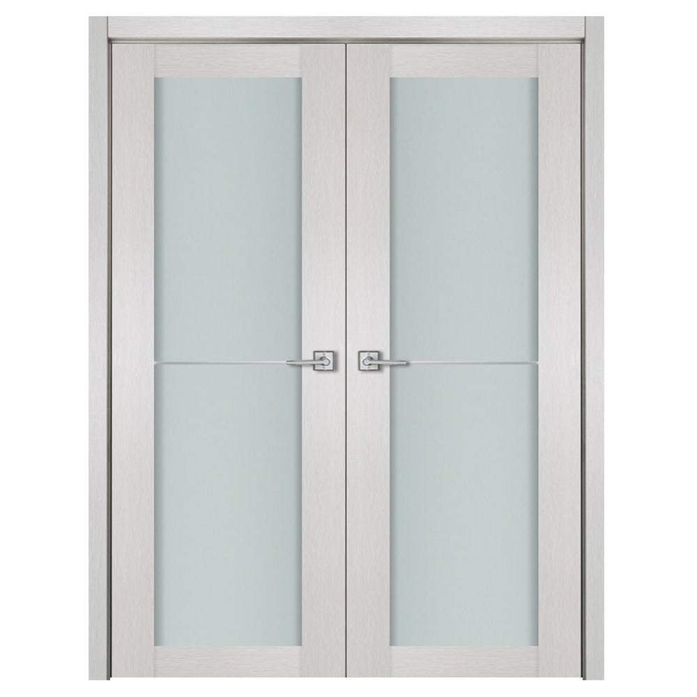 Nova 1 Lite 1H White Wenge Wood Laminated Modern Interior Door - Double Door