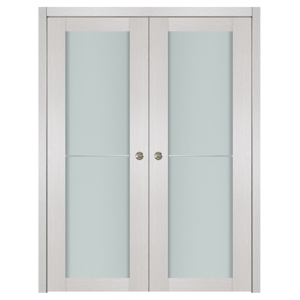 Nova 1 Lite 1H White Wenge Wood Laminated Modern Interior Door - Double Pocket