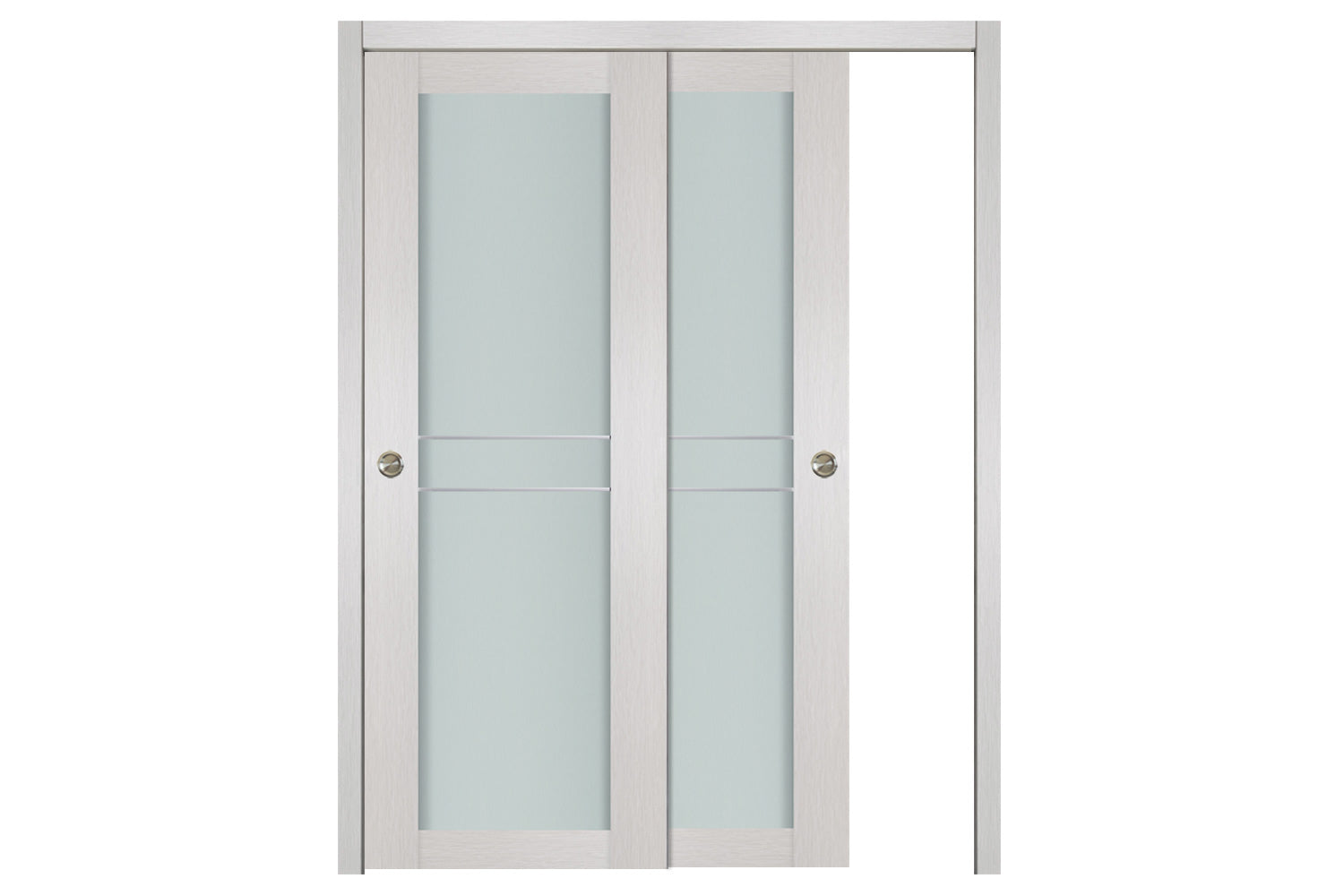 Nova 1 Lite 2HC White Wenge Wood Laminated Modern Interior Door - Bypass Door