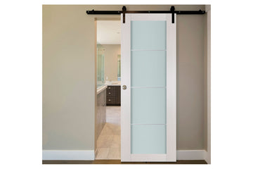 Nova 1 Lite 3H White Wenge Wood Laminated Modern Interior Barn Door