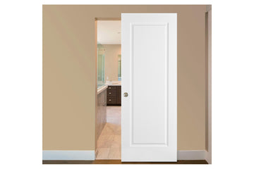 Nova 1 Panel Soft White Laminated Traditional Interior Magic Sliding Door