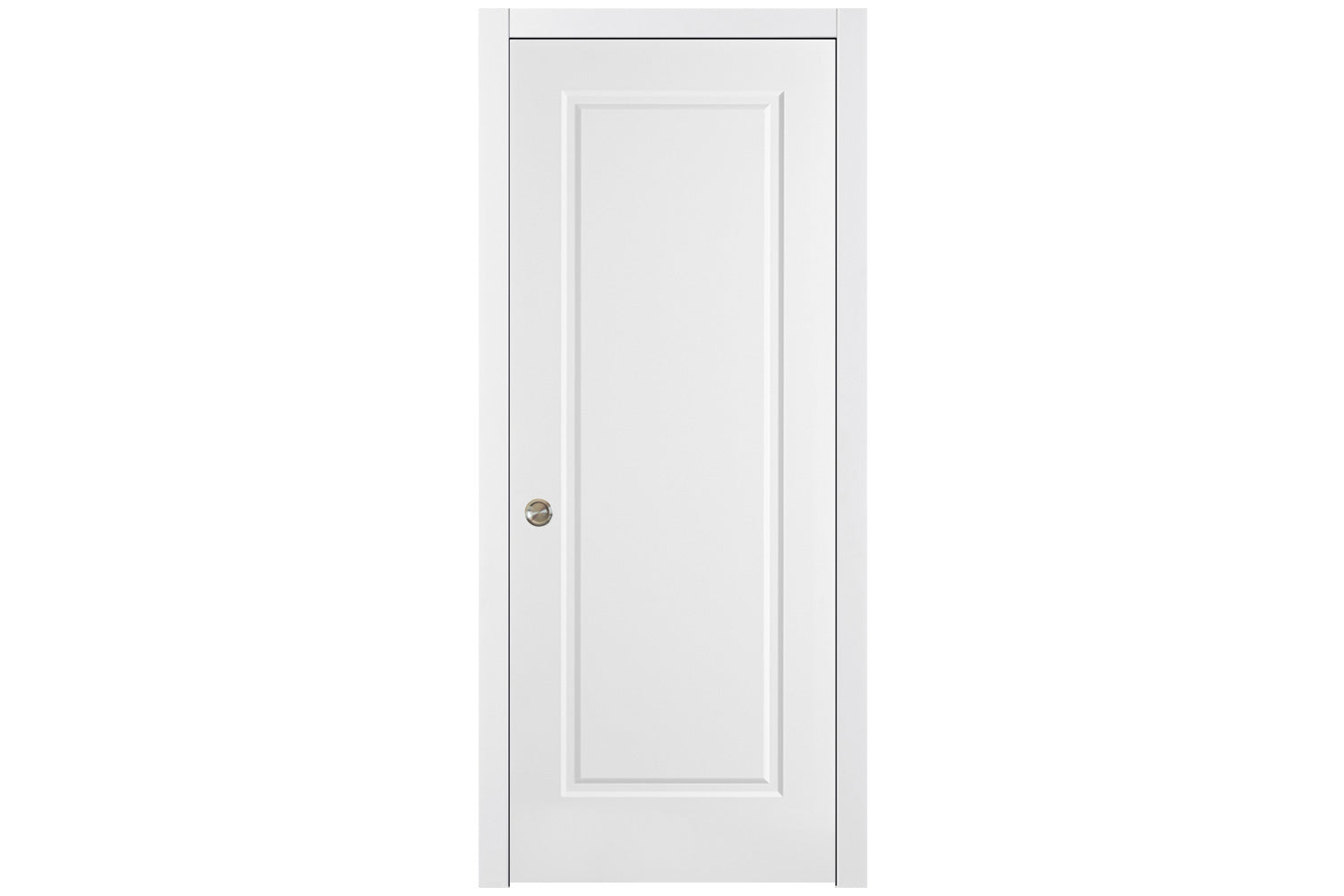 Nova 1 Panel Soft White Laminated Traditional Interior Door - Single Pocket