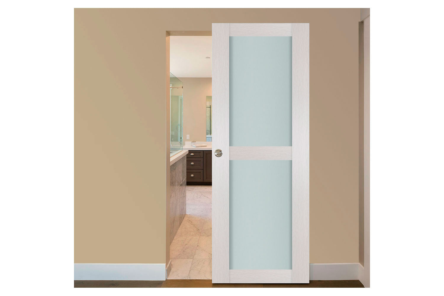 Nova 2 Lite White Wenge Wood Laminated Modern Interior Door - Magic Door