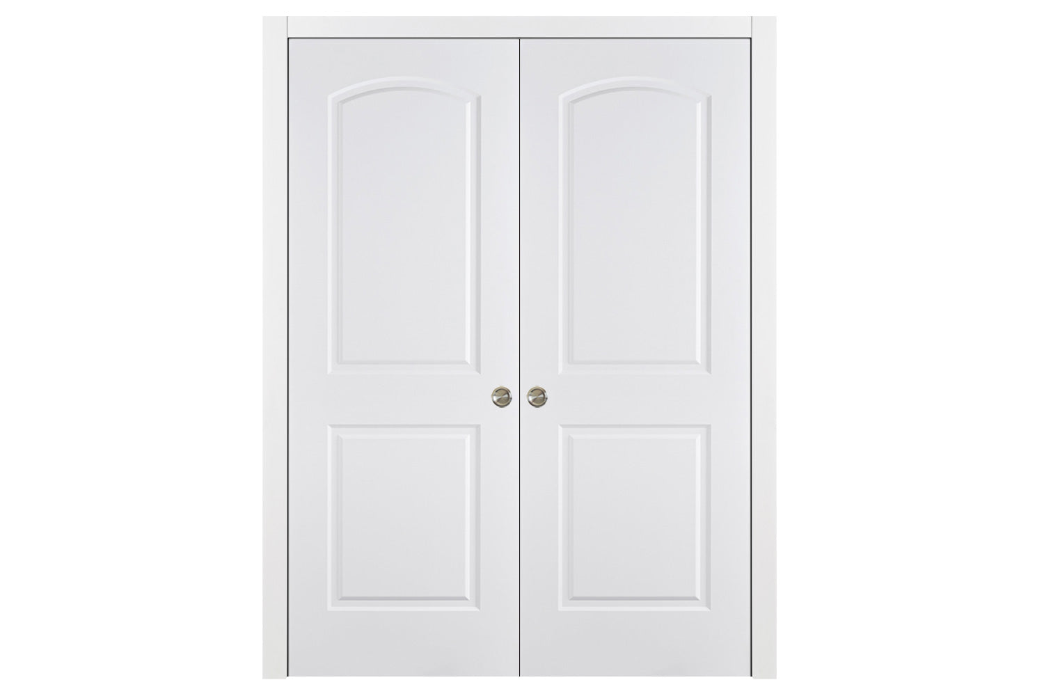 Nova 2 Panel Arched Soft White Laminated Traditional Interior Door - Double Pocket