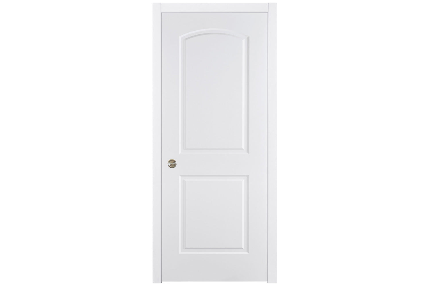 Nova 2 Panel Arched Soft White Laminated Traditional Interior Door - Single Pocket