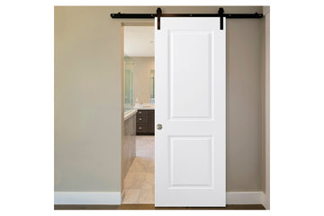 Nova 2 Panel Square Soft White Laminated Traditional interior Barn Door