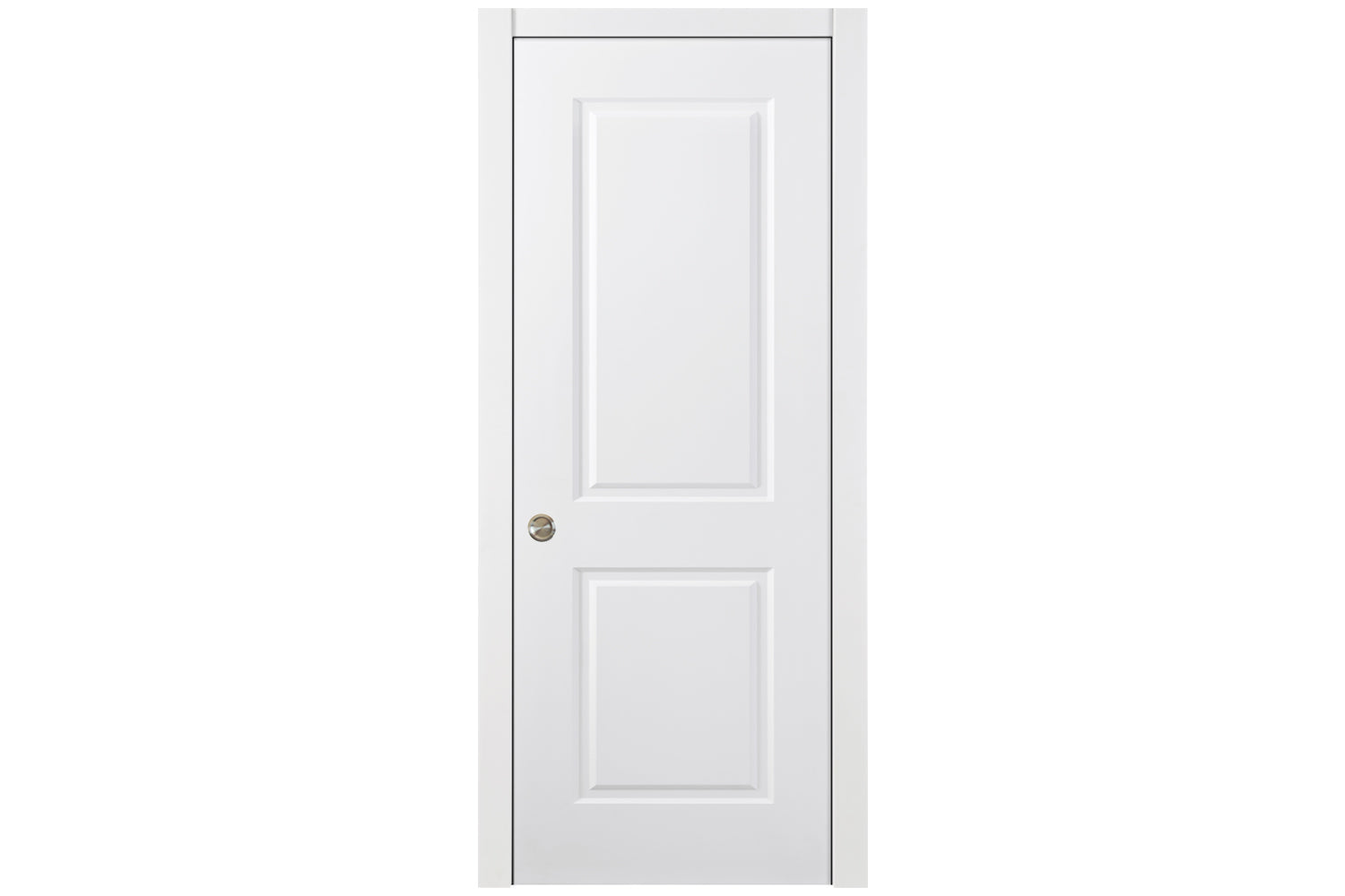 Nova 2 Panel Square Soft White Laminated Traditional interior Door - Single Pocket
