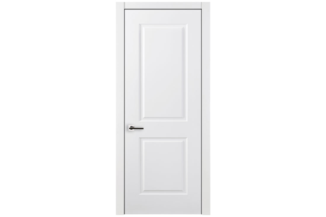 Nova 2 Panel Square Soft White Laminated Traditional interior Door - Single Door