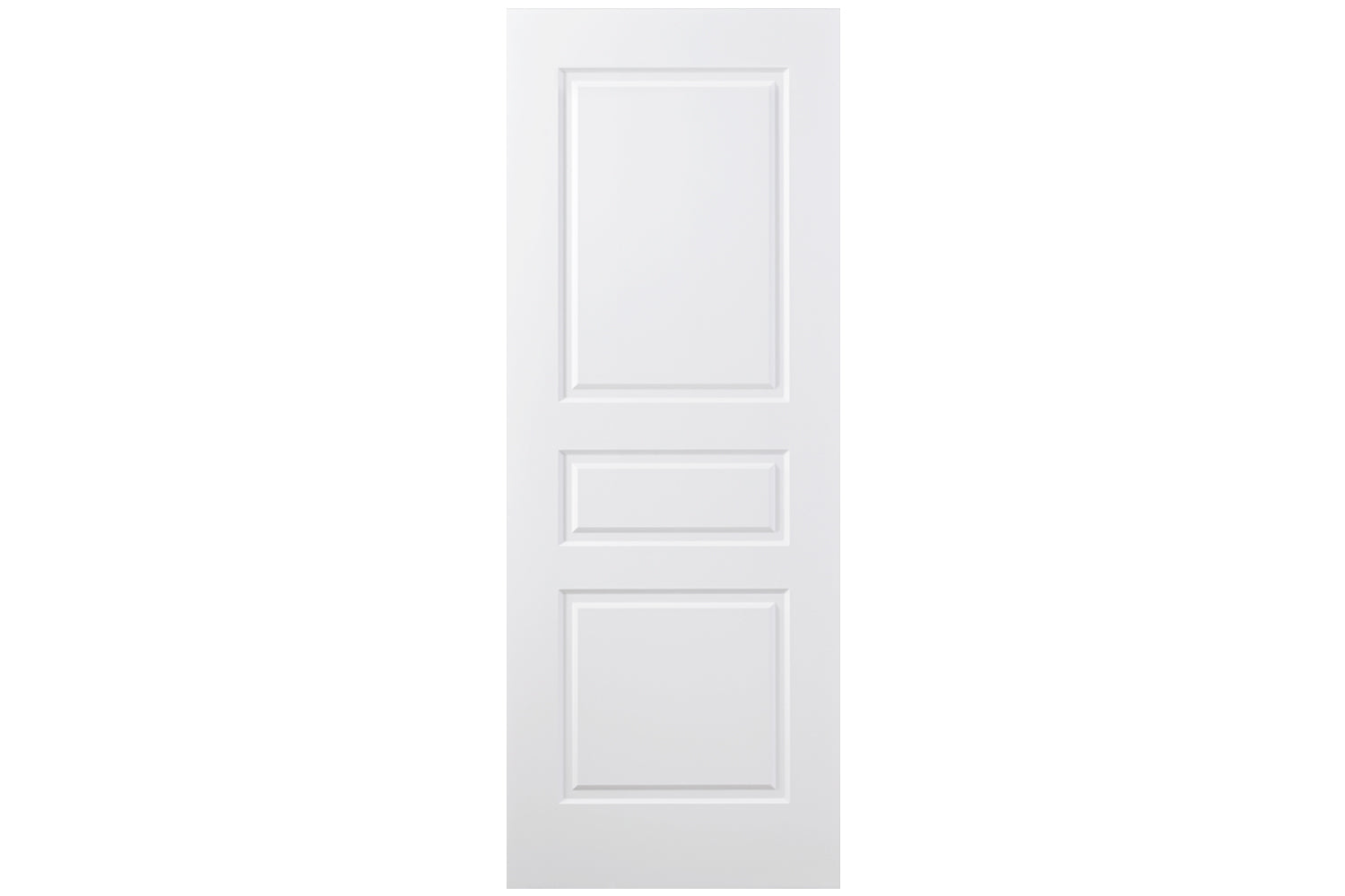 Nova 3 Panel Soft White Laminated Traditional interior Door - Slab