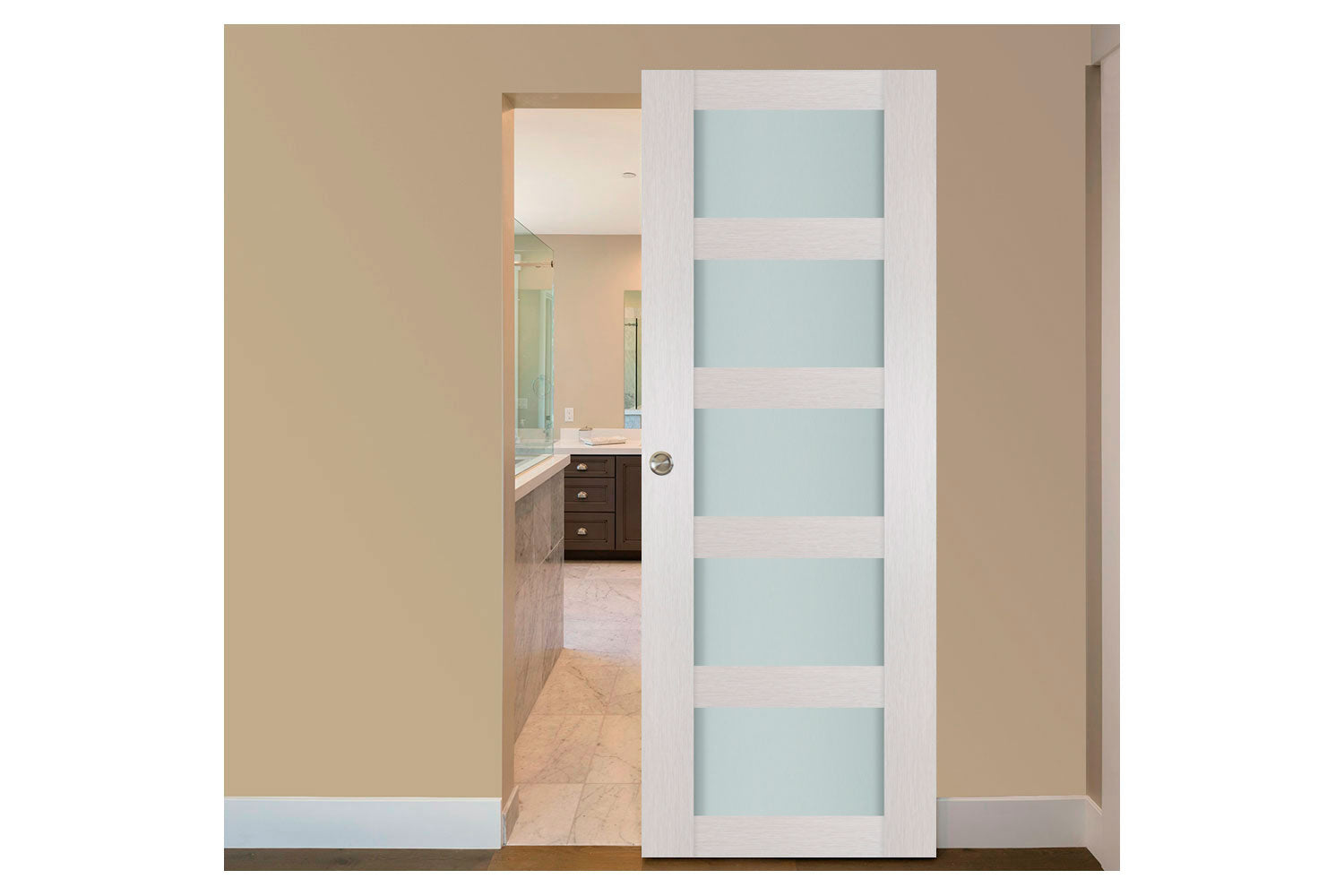 Nova 5 Lite White Wenge Wood Laminated Modern Interior Door - Magic Door