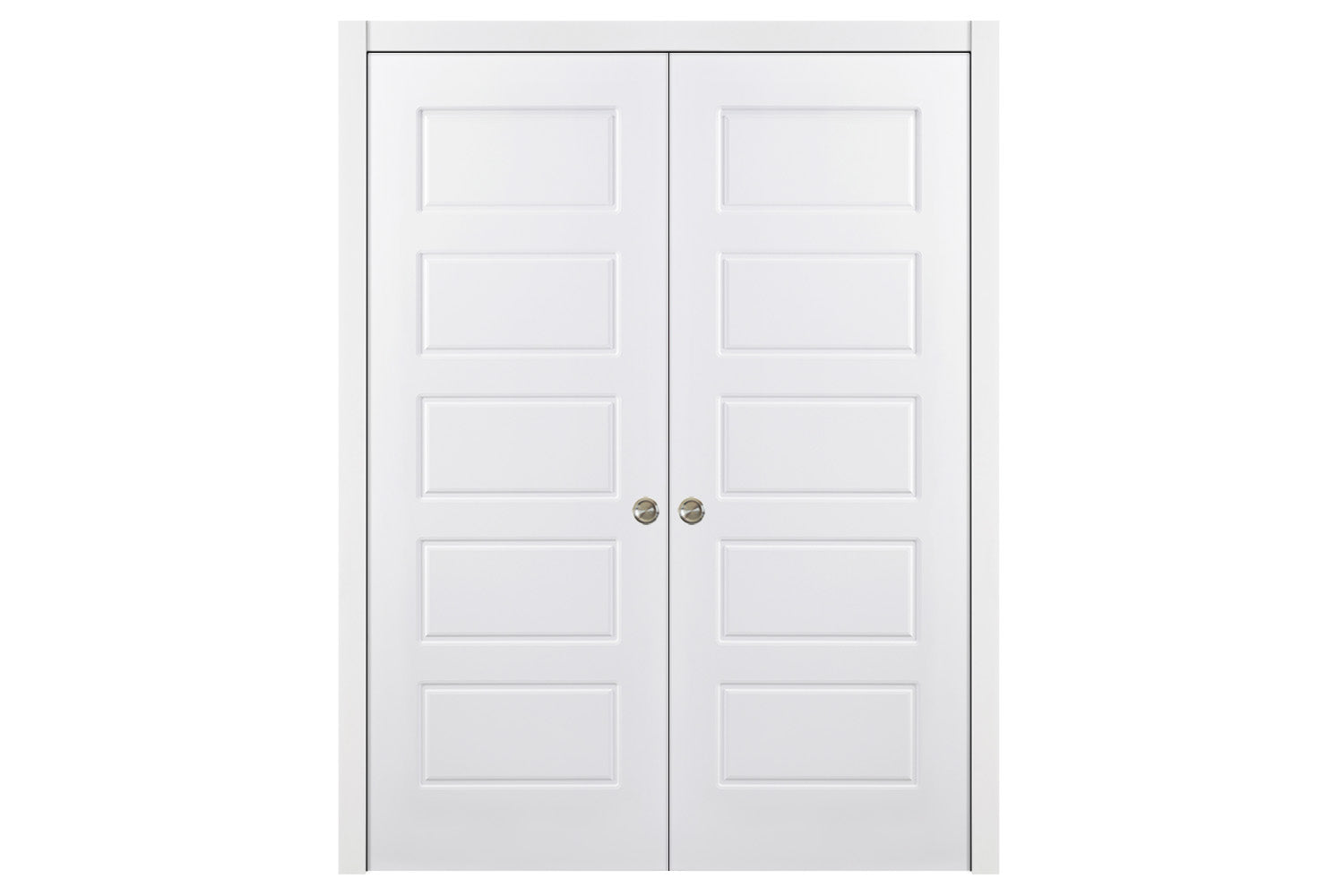 Nova 5 Panel Soft White Laminated Traditional interior Door - Double Pocket