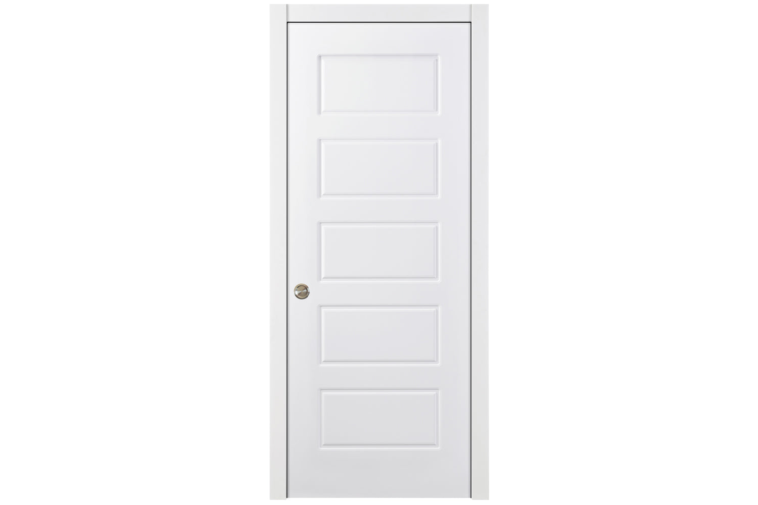 Nova 5 Panel Soft White Laminated Traditional interior Door - Single Pocket