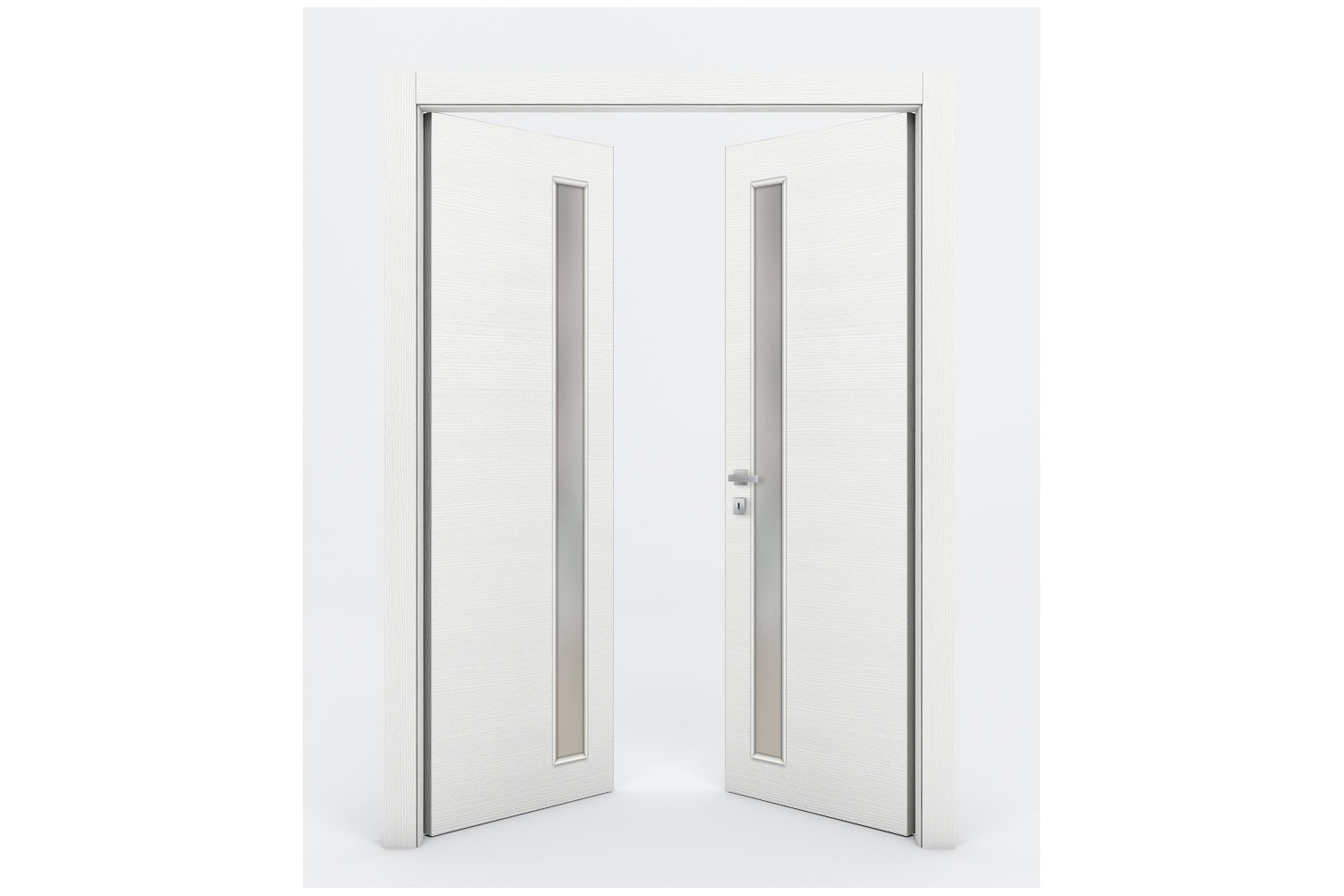 Nova Braga 1 Lite V Bianco Matrix Laminated Modern Interior Door - Double Door