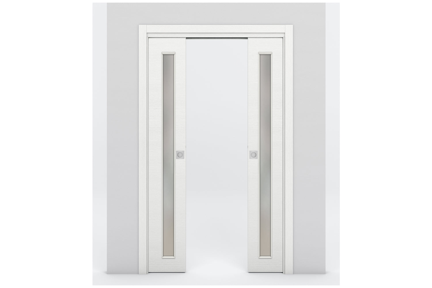 Nova Braga 1 Lite V Bianco Matrix Laminated Modern Interior Door - Double Pocket