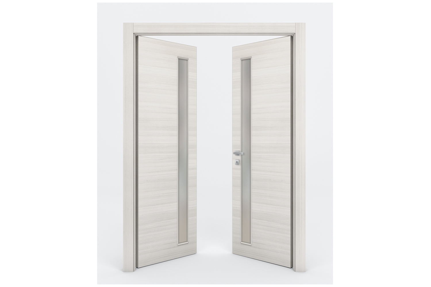 Nova Braga 1 Lite V Crema Matrix Laminated Modern Interior Door - Double Door