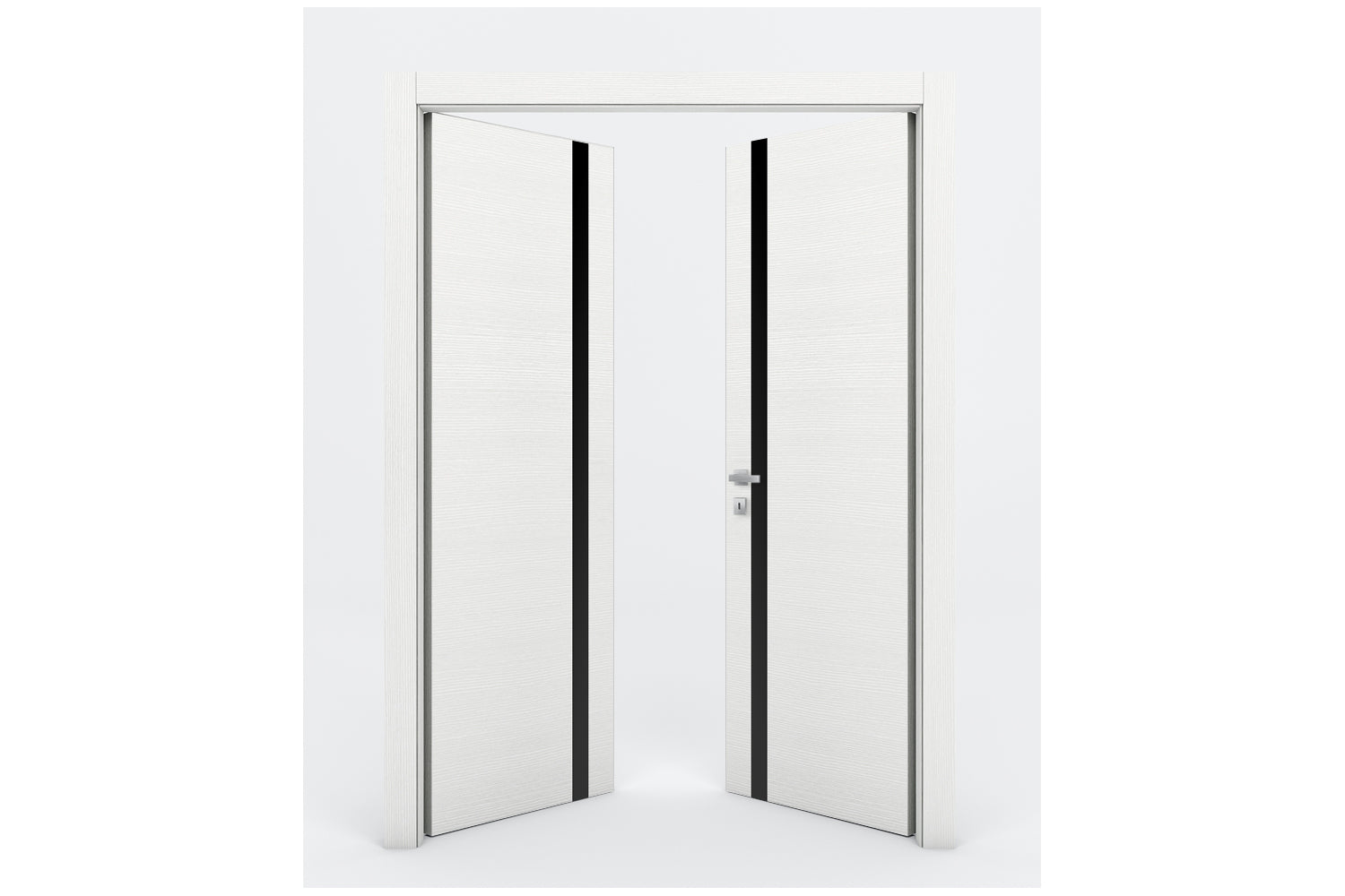 Nova Braga 1G Bianco Matrix Laminated Modern Interior Door - Double Door
