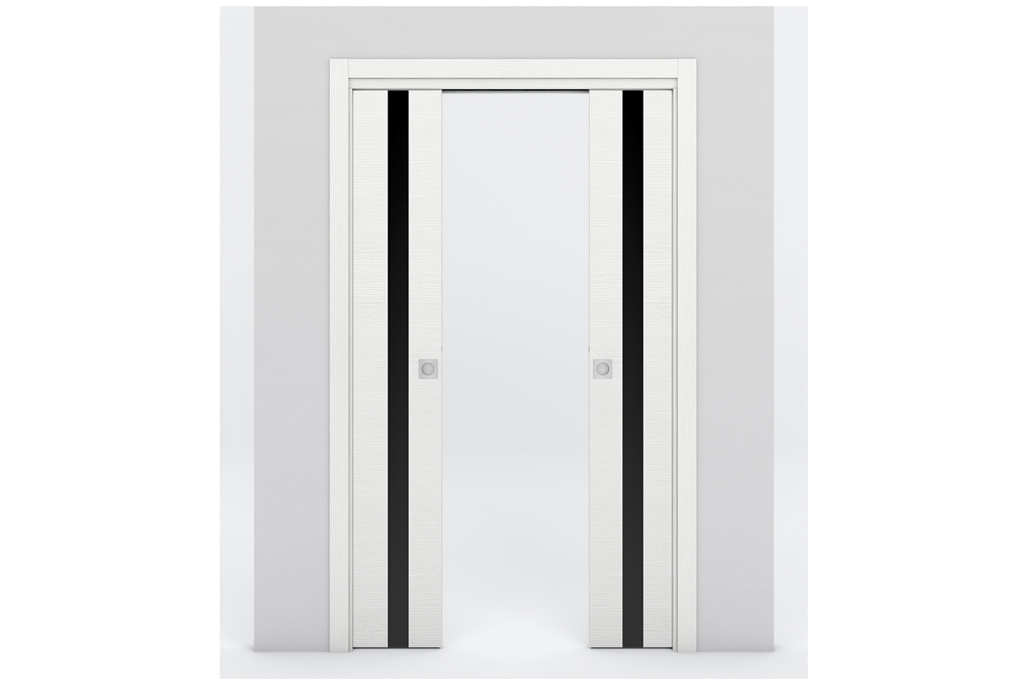 Nova Braga 1G Bianco Matrix Laminated Modern Interior Door - Double Pocket