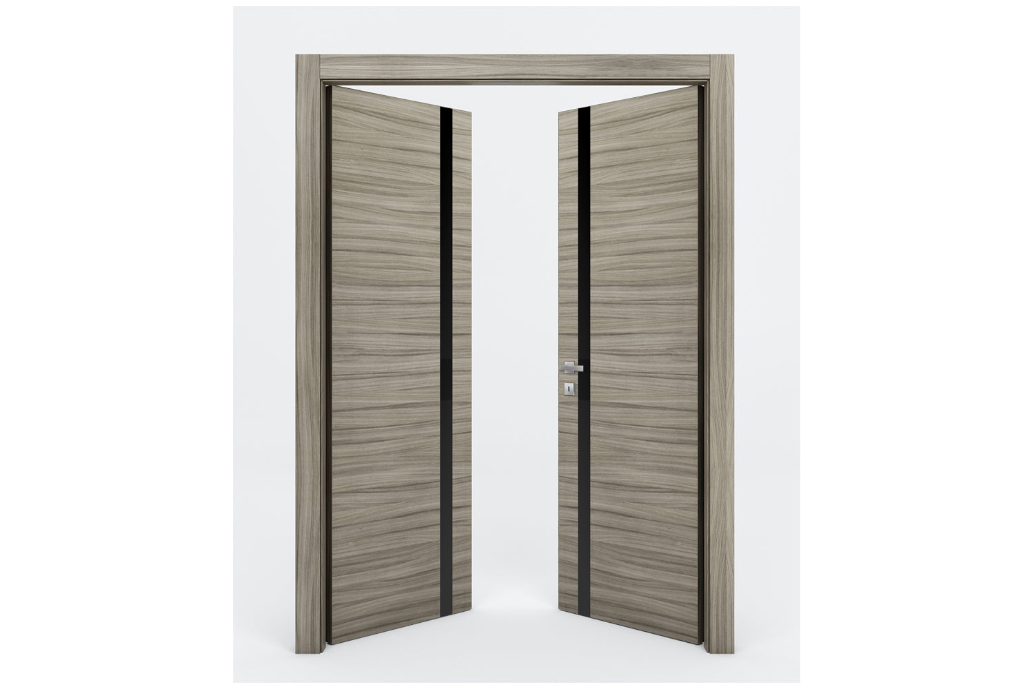 Nova Braga 1G Palissandro Matrix Laminated Modern Interior Door - Double Door