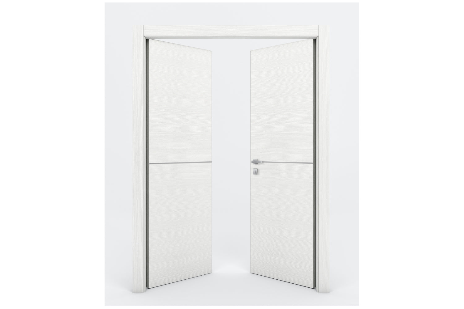 Nova Braga 1H Bianco Matrix Laminated Modern Interior Door - Double Door