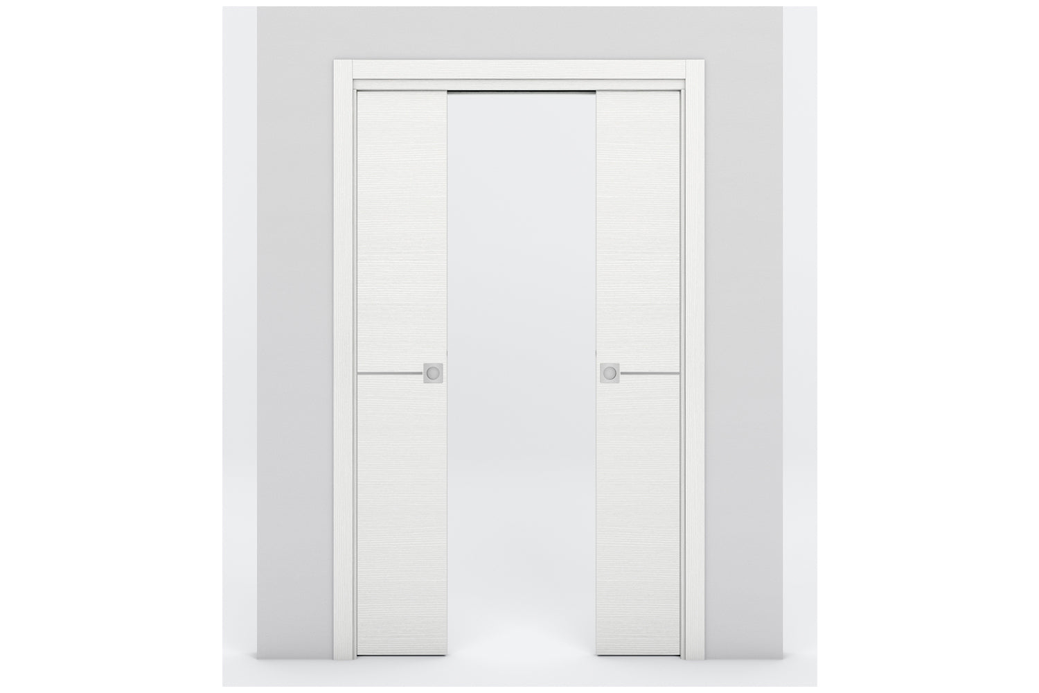 Nova Braga 1H Bianco Matrix Laminated Modern Interior Door - Double Pocket