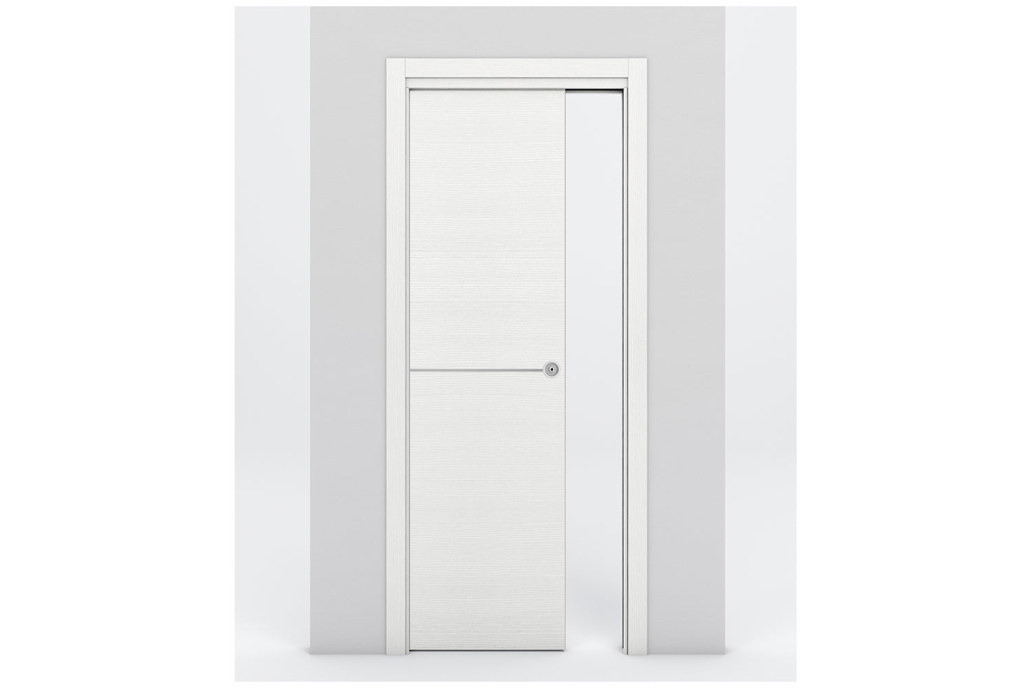 Nova Braga 1H Bianco Matrix Laminated Modern Interior Door - Single Pocket