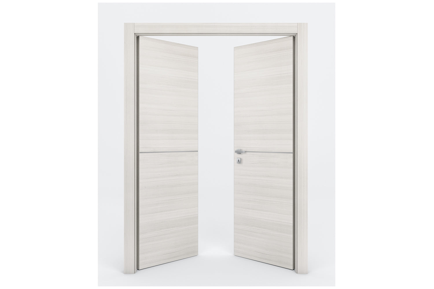 Nova Braga 1H Crema Matrix Laminated Modern Interior Door - Double Door