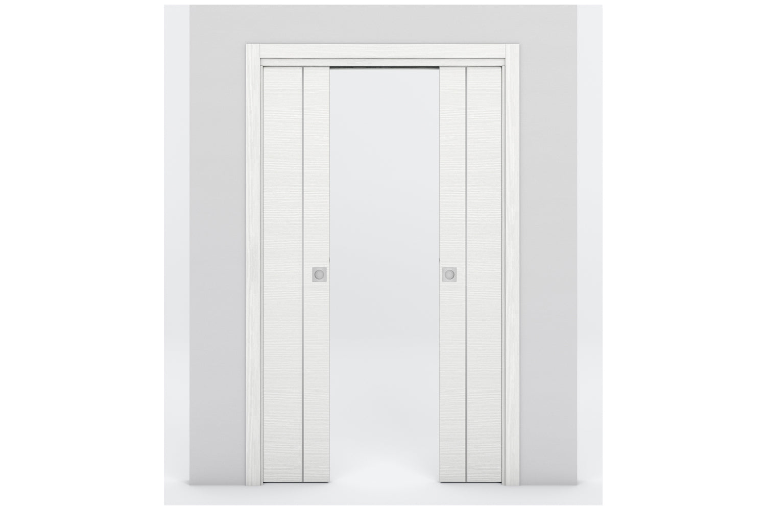 Nova Braga 1V Bianco Matrix Laminated Modern Interior Door - Double Pocket