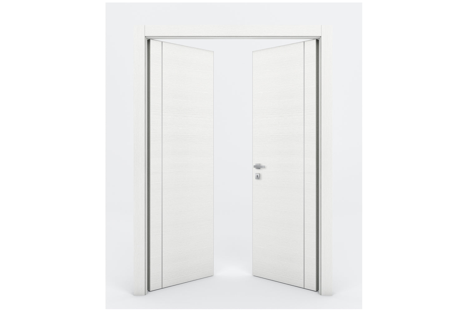 Nova Braga 1VR Bianco Matrix Laminated Modern Interior Door - Double Door