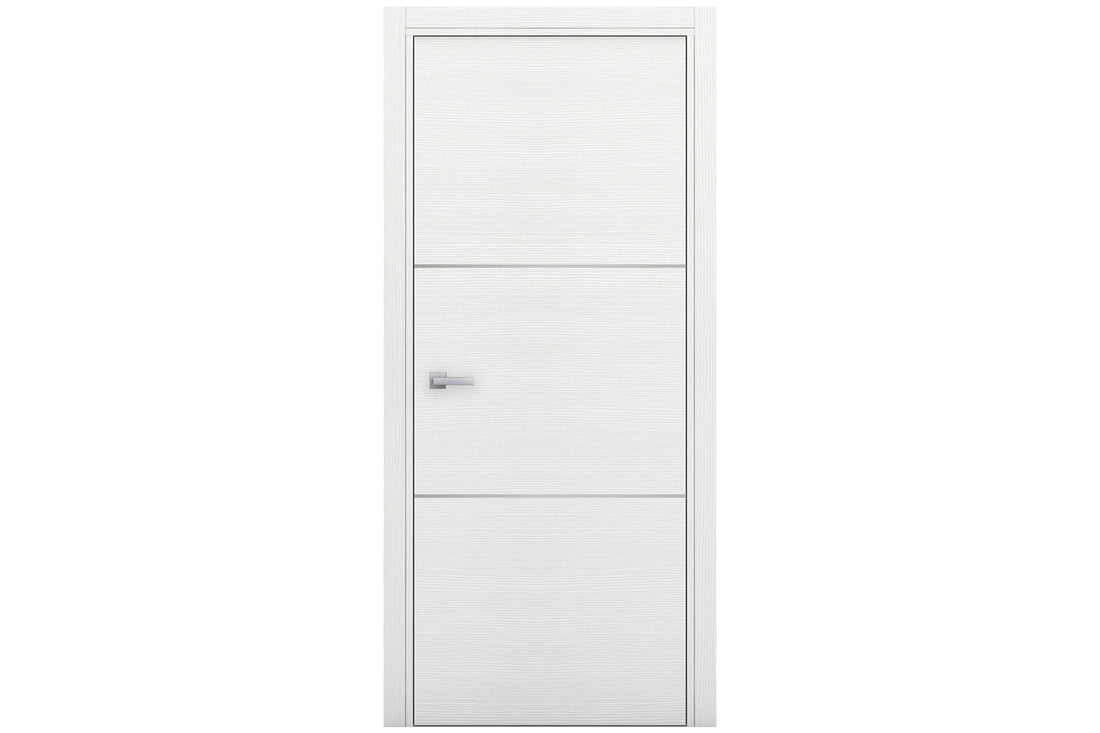 Nova Braga 2H Bianco Matrix Laminated Modern Interior Door - Single Door