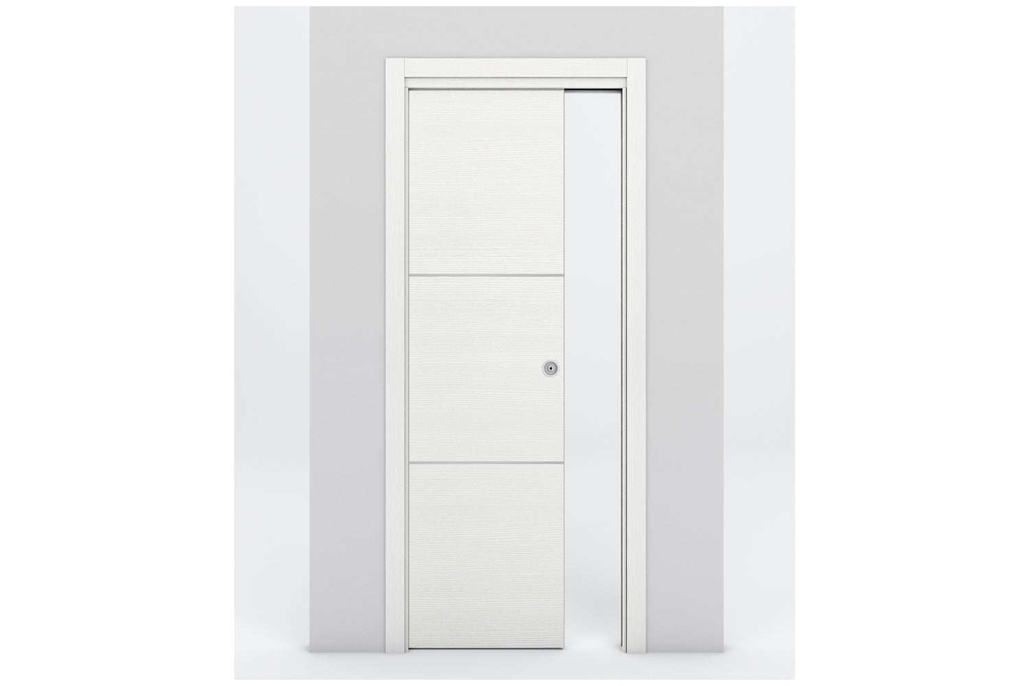 Nova Braga 2H Bianco Matrix Laminated Modern Interior Door - Single Pocket