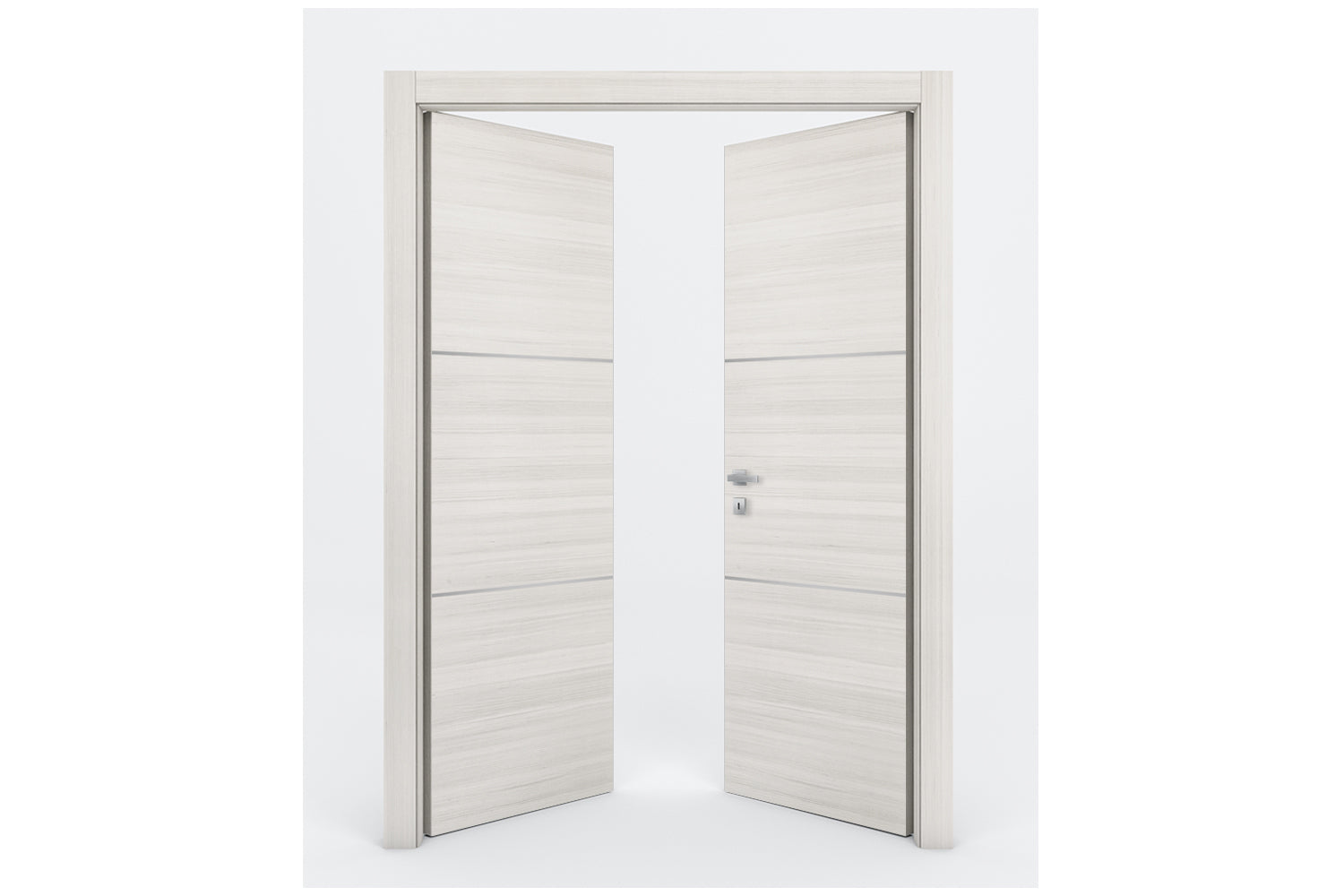 Nova Braga 2H Crema Matrix Laminated Modern Interior Door - Double Door