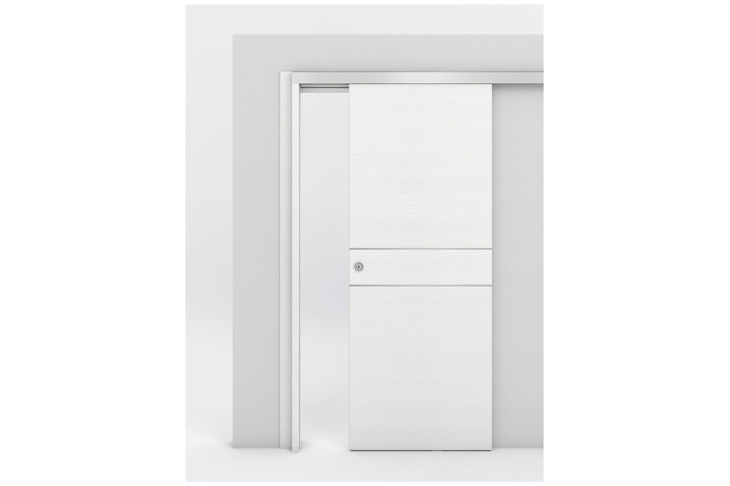 Nova Braga 2HC Bianco Matrix Laminated Modern Interior Door - Bypass Door