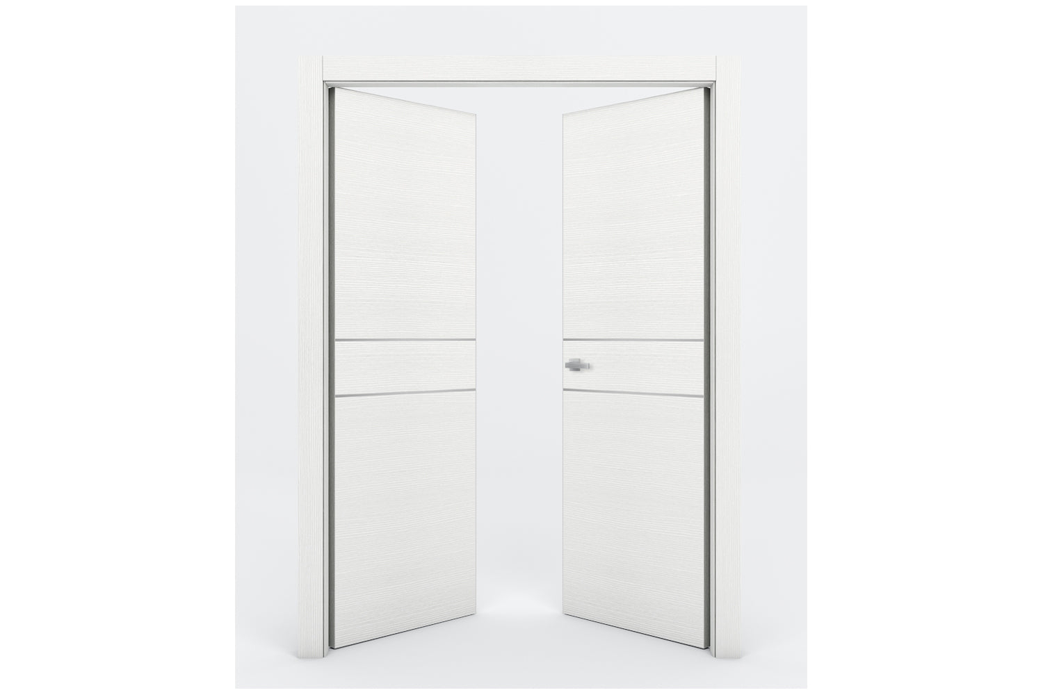 Nova Braga 2HC Bianco Matrix Laminated Modern Interior Door - Double Door