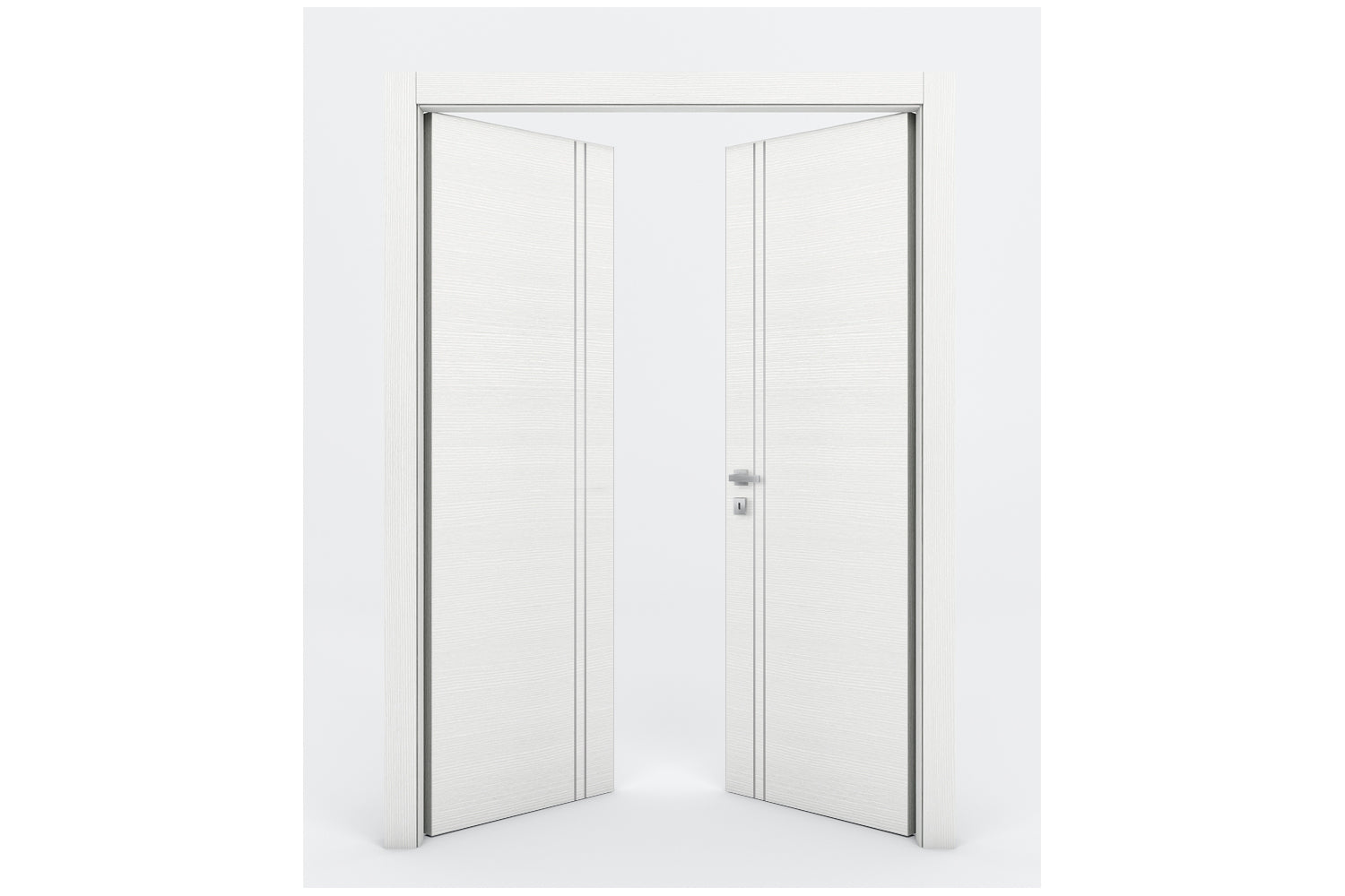 Nova Braga 2V Bianco Matrix Laminated Modern Interior Door - Double Door