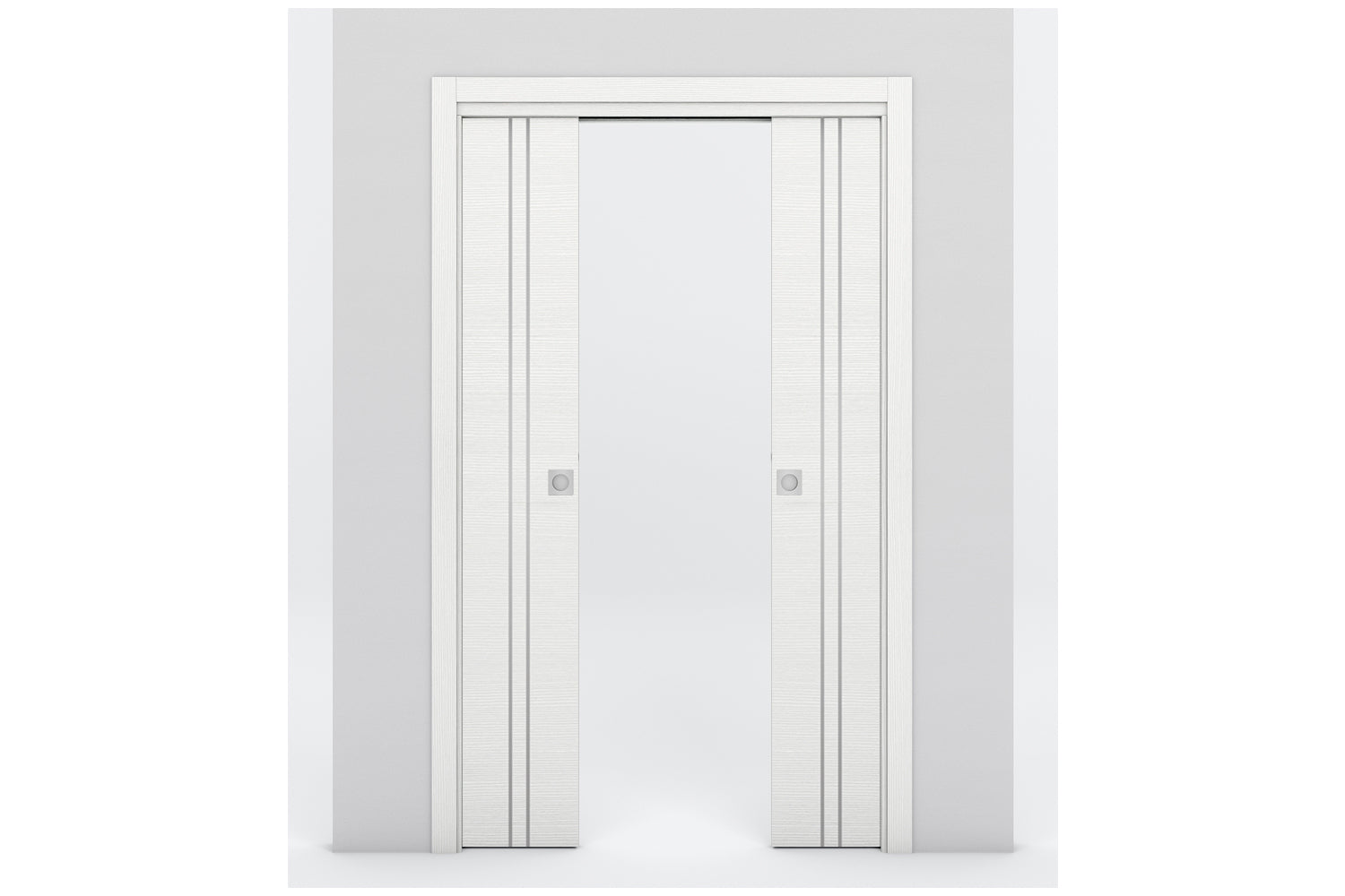 Nova Braga 2V Bianco Matrix Laminated Modern Interior Door - Double Pocket
