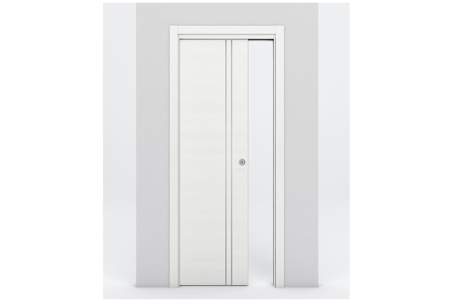 Nova Braga 2V Bianco Matrix Laminated Modern Interior Door - Single Pocket