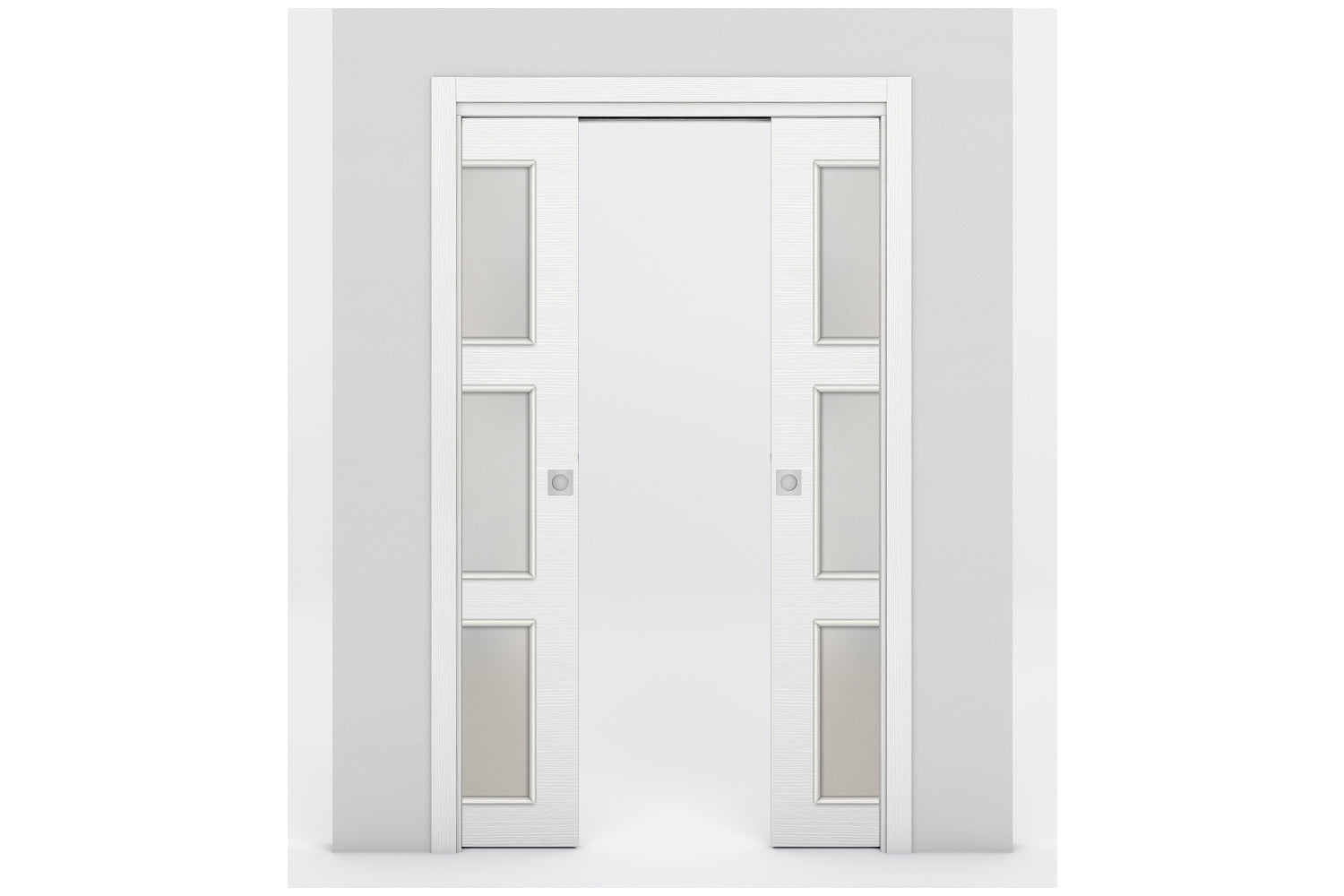 Nova Braga 3 Lite Bianco Matrix Laminated Modern Interior Door - Double Pocket